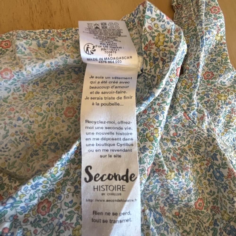 Cyrillus Blue Floral Button-Up Baby Top - Picture 5 of 5